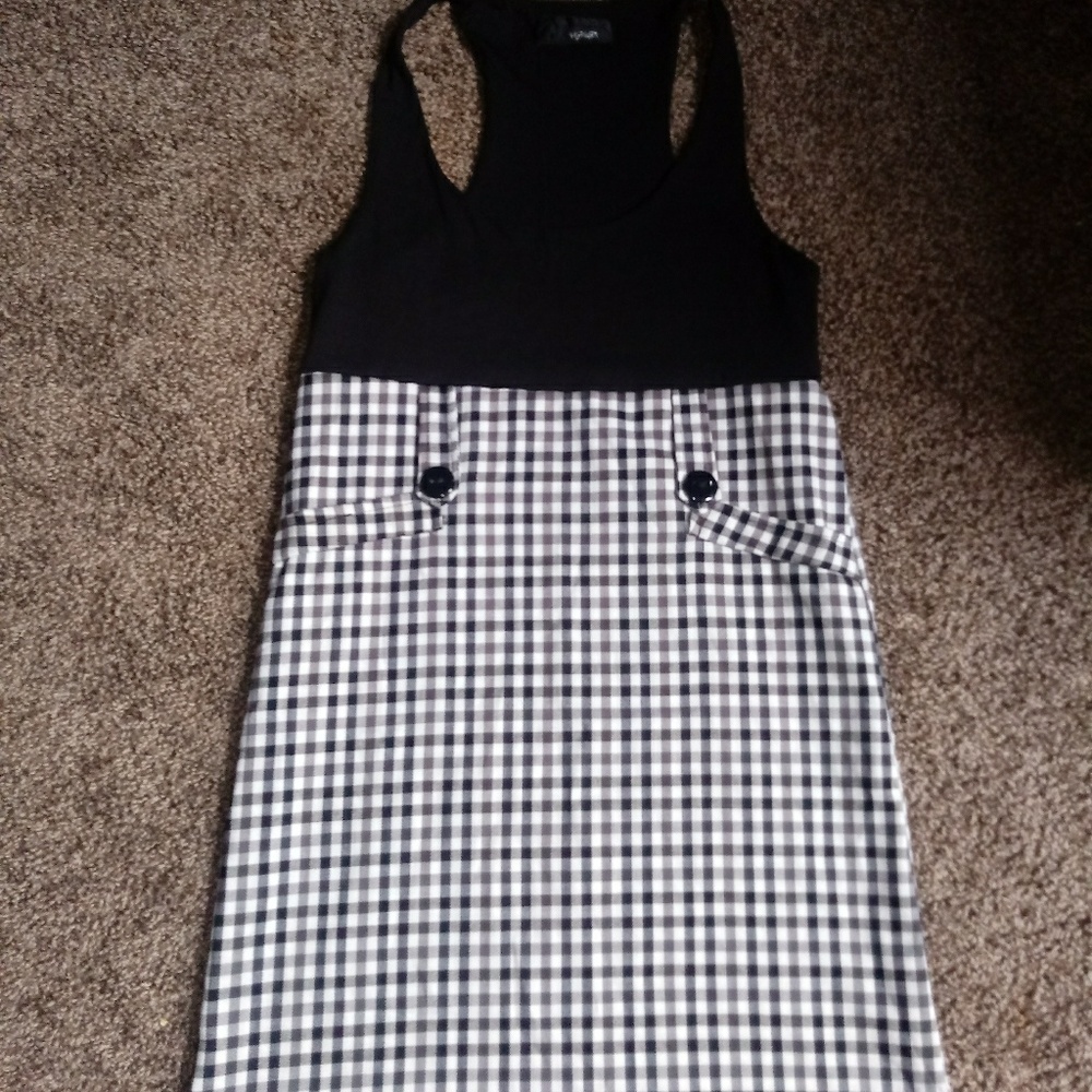 Hypnotik Black and White checkered Dress